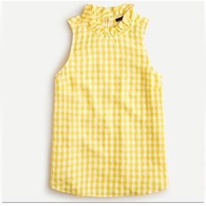 J CREW YELLOW GINGHAM SLEEVELESS TOP Size Small